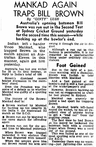 The root of all “Mankad’s” (with apologies to Vinoo)